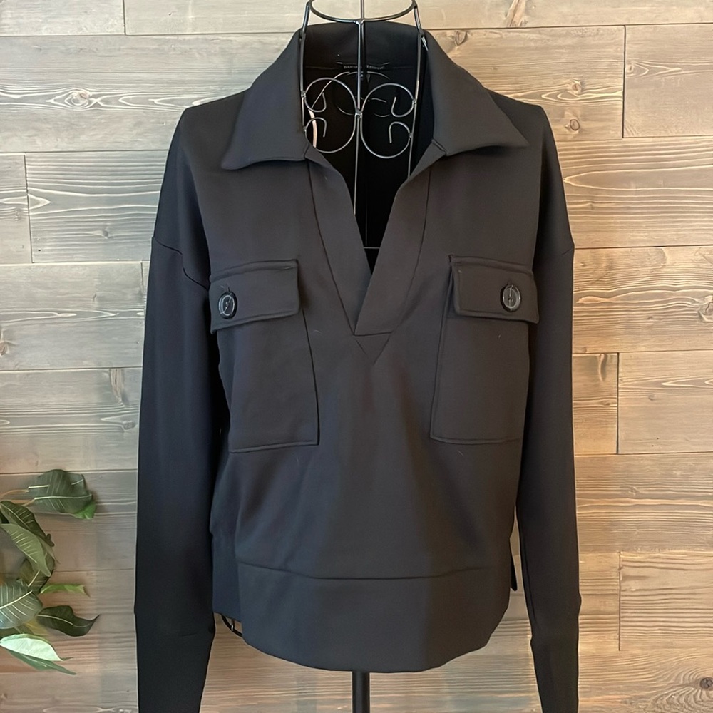 Banana republic, collared V-neck, long sleeve top
